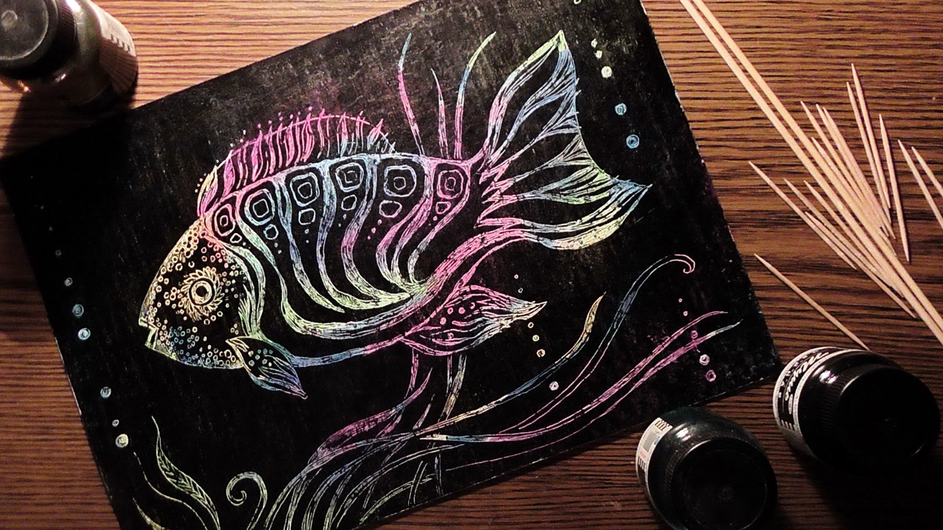 Как сделать граттаж с ребенком: виды и техника рисования фото